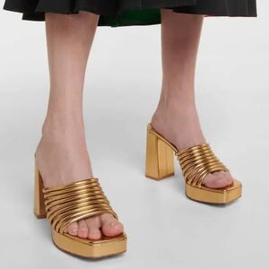 Gianvito Rossi Lena Metallic Leather Sandals